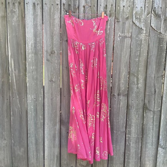 Free People Baja Babe Midi Dress in Hot Pink Sz M - Picture 2 of 13